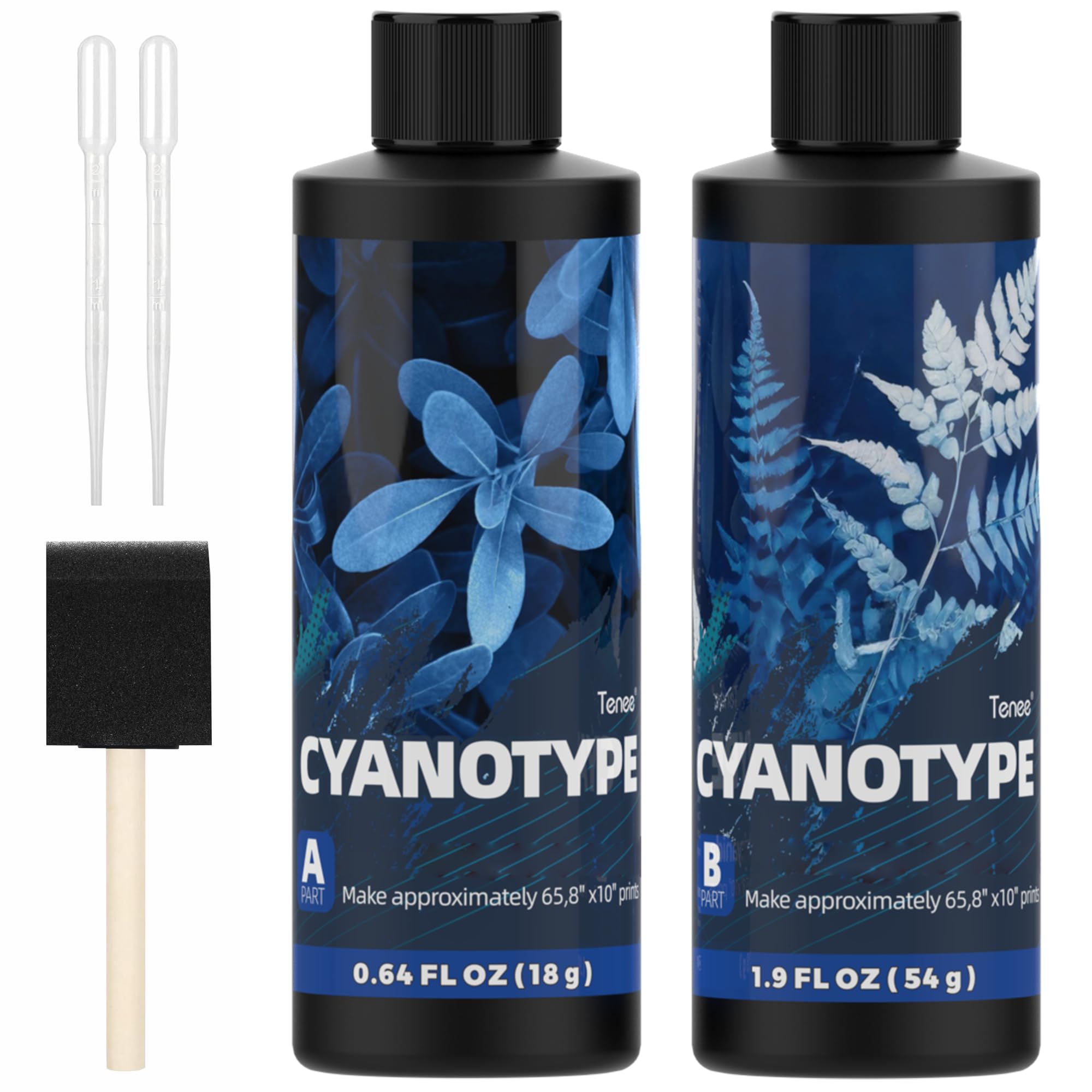 Photo 1 of 16oz Art Cyanotype Chemicals Kit for Photographic Blueprints, Cyanotype Sensitizer Dye Powder, Sun Printing Kit for Paper, Fabric, Wood, Leather, Canvas, Pre-Coated Paper for Creative Projects
