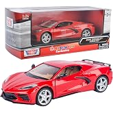 All Star Toys 2020 Corvette C8 Stingray Torch Red w/Tan Interior 1/24 Diecast Model Motormax Exclusive 79360