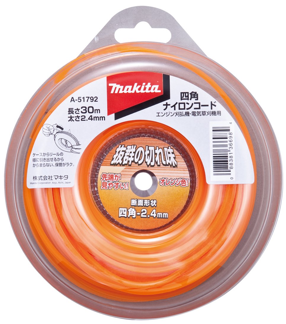 マキタ 四角ナイロンコード 四角断面2.4mm×30m巻 A-51792商品画像
