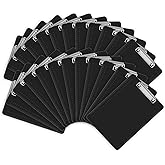 HERKKA 25 Pack Plastic Clipboards, Black, A4 Letter Size, 12.5 x 9 Inch