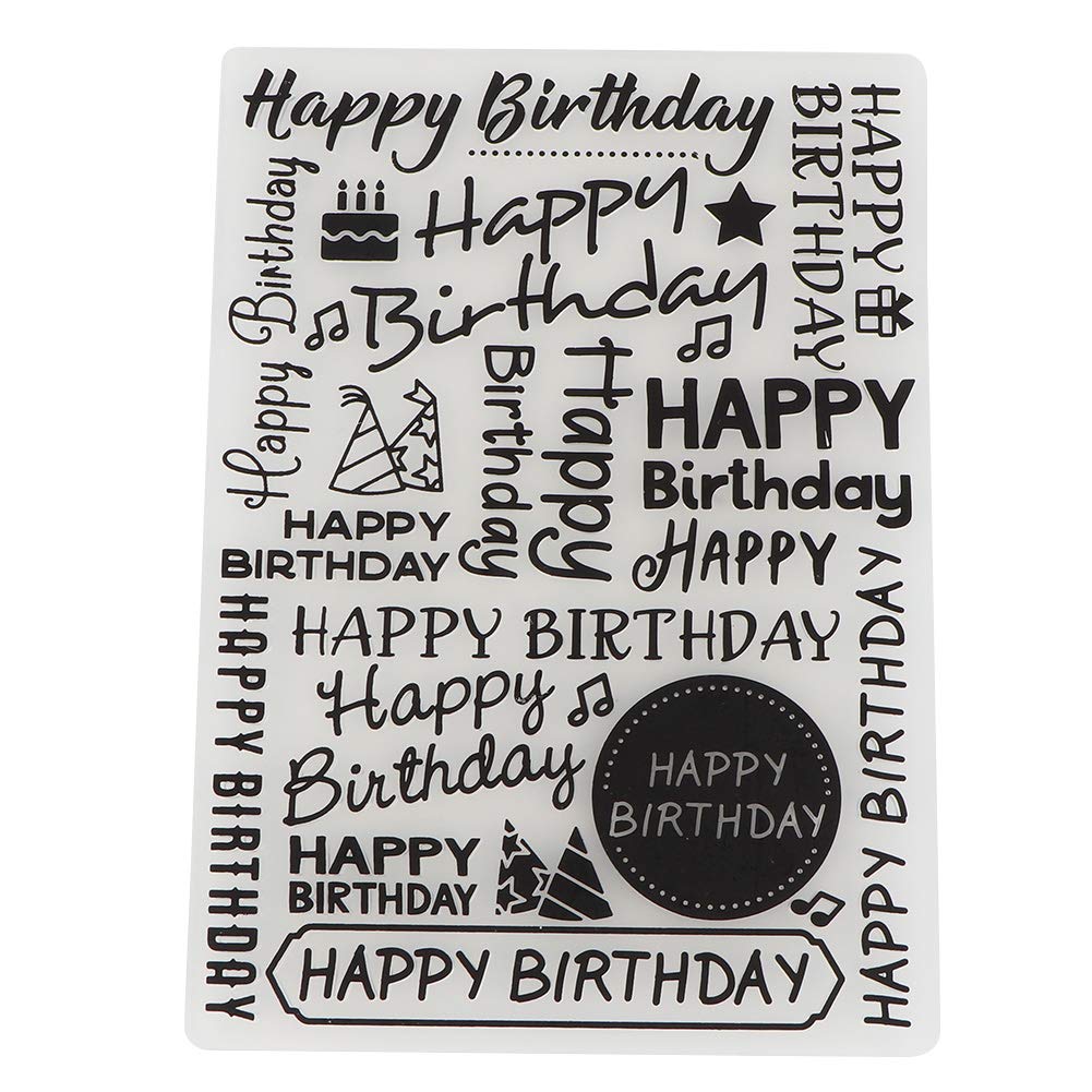 Embossing Folder DIY Handcraft Scrapbooking Stamp Rubber Template for Happy Birthday Craft Cards Photo Album Decoration