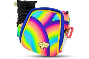 bubblebum Inflatable Backless Booster Car Seat, Portable Travel Booster Seat, Booster Seats for Cars 40-100 lbs Kids, Compact Car Seat, Child/Toddlers 4-10 Years Old - Rainbow
