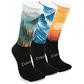 bysock Toe Socks for Men Women Cool-max Running Socks Athletic Hiking Breathable Five Finger Socks 3Pairs