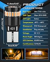 KATUR 194 LED Amber W5W 168 2825 24-SMD 3014 Plug Play Car Bulbs 4pcs view 4