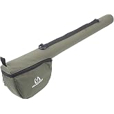 M MAXIMUMCATCH Maxcatch Fly Fishing Rod Case with Reel Pouch, Complete Protection Bag, For 9FT 2/4 Pieces Rod, Single (Green, 9' 4sec)