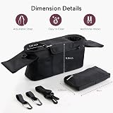 Momcozy Baby Pushchair Organizer with 2 Insulated Cup Holders Adjustable Strap view 4
