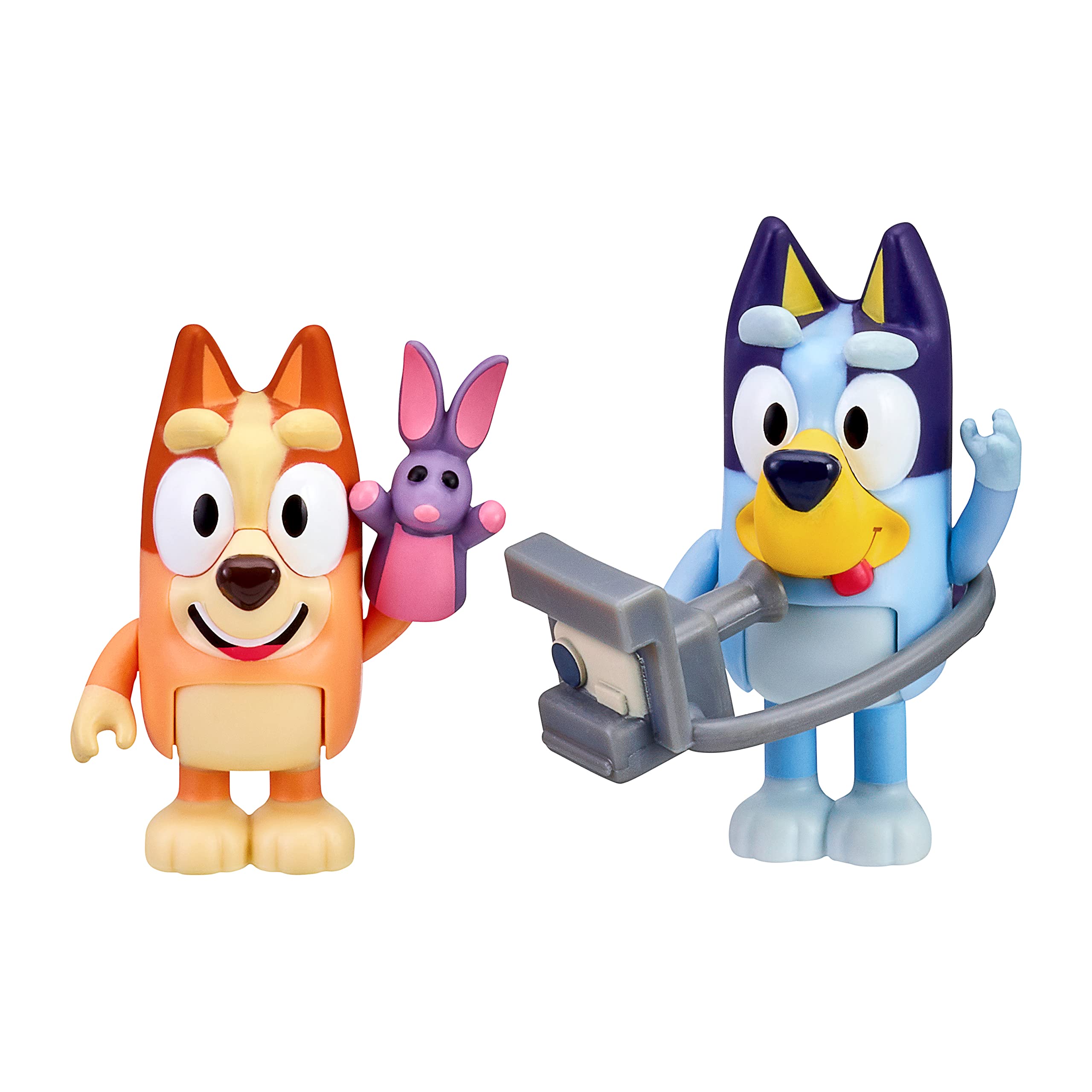 Bluey And Bingo Photographer 2 Figure Playset Pack Articulated 2.5 Inch Action Figures Includes Toy Bob Bilby Puppet And Camera Official Collectable Toy
