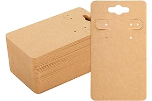 joycraft 100Pcs Earring Display Cards with 6 Holes, 2x3.5 In Kraft Display Holder Cards, Blank Paper Jewelry Display Tags for Selling, Hanging Earring, Jewelry,DIY Crafts, Retail.