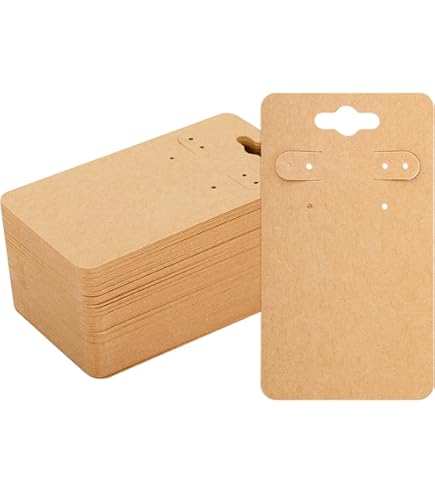 PATIKIL 300-Pack Black Earring Display Cards - Round Cardboard Holder Tags For Stud Earrings