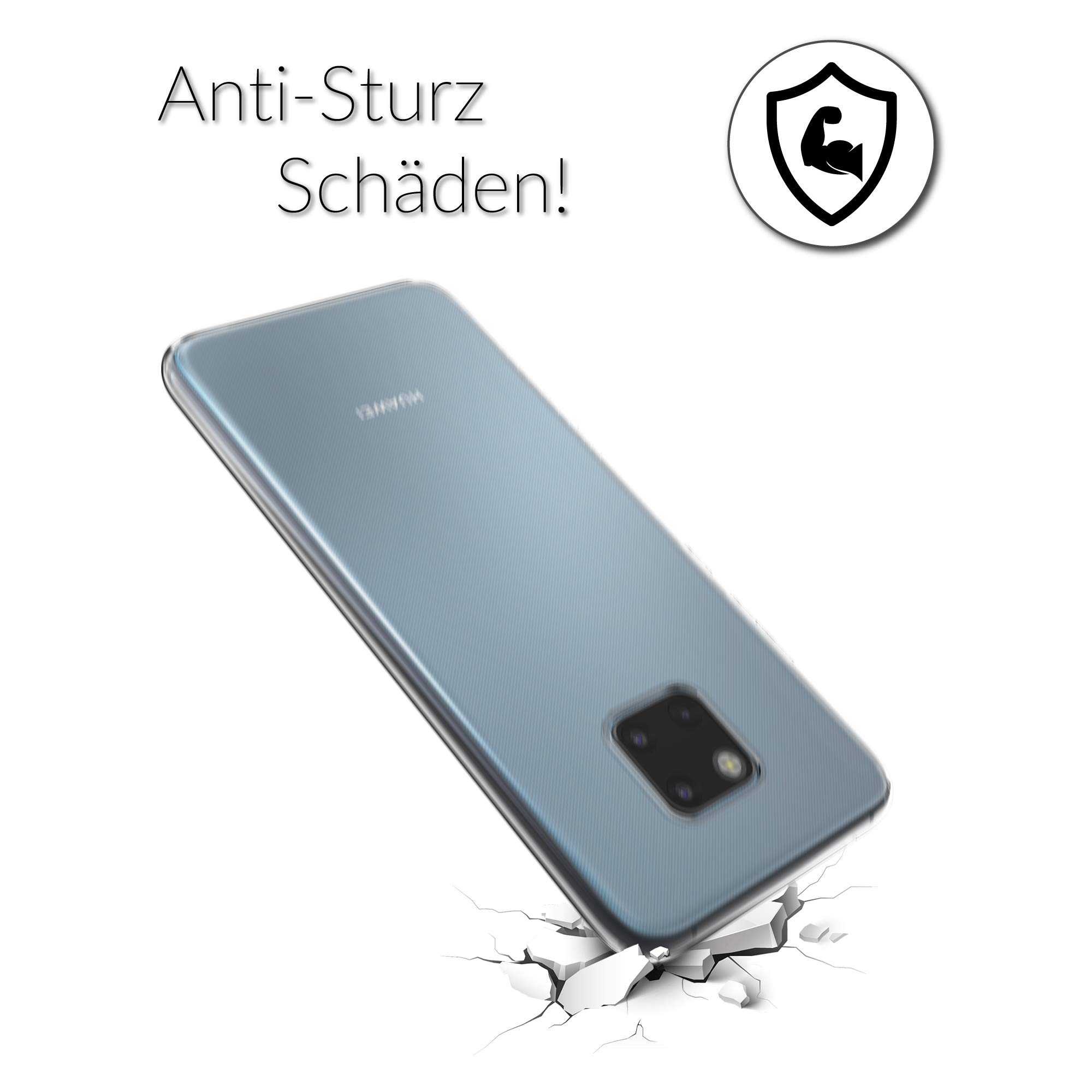 UTECTION Handyhülle Silikon für Huawei Mate 20 Pro - Robuster Schutz, Ultra-Slim, Ideale Passform - Qi-Kompatibel - Mate20 Pro Hülle Transparent - TPU Case Silikonhülle Durchsichtig