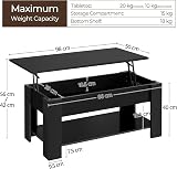 Yaheetech Lift Top Coffee Table with Storage Black view 3