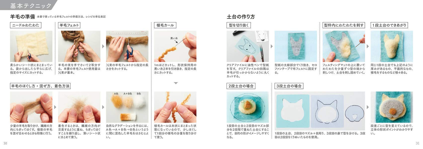 羊毛フェルト動物ブローチ クリアファイルの切り抜き型で作る のそ子 本 通販 Amazon