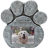 EXPAWLORER Pet Memorial Gifts - Pawprint Dog Memorial Gifts for Loss of Dog with Personalized Picture Frame, Pet Headstone Grave Markers with Sympathy Poem Remembrance Tombstone in Lawn Backyard