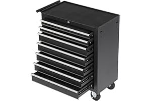 Arltamox 7 Drawers Rolling Tool Chest Cart,Tool Storage Cabinet with 4 Wheels.Portable Tool Cabinet Trolley with Locking System and Drawer Liners.Tool Storage Cart for Garage,Workshop(Black)