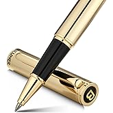 BEILUNER Luxury Gold Rollerball Pen, Stunning Pens with 24K Gold Finish, Noble and Elegant Designs,Schneider Ink Refill, Fancy Gift Set for Men & Women, Executive Writing, Office, Nice Graduation Gift