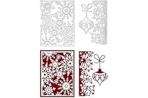 KASHOER Christmas Snowflake Metal Die Cuts, 2Pcs Rectangle Frame Die Cuts Christmas Lantern Cutting Dies Stencils for DIY Scrapbooking Album Decorative Embossing Paper Dies for Card Making