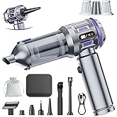 Car Vacuum Portable Cordless, 18000pa Mini Vacuum Cleaner, 4 in 1 Portable Car Vacuum Cleaner 120W High Power Handheld Vacuum Cordless Rechargeable With Air Duster&LED Light for Cars Home Office Pet