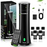 Waterless Scent Diffuser Kit &mdash; Covers 1,500 sq. ft. Suitable for Large Rooms, Home, Offices, and Hotels. Includes Five Essential Oils and Remote Control. Black