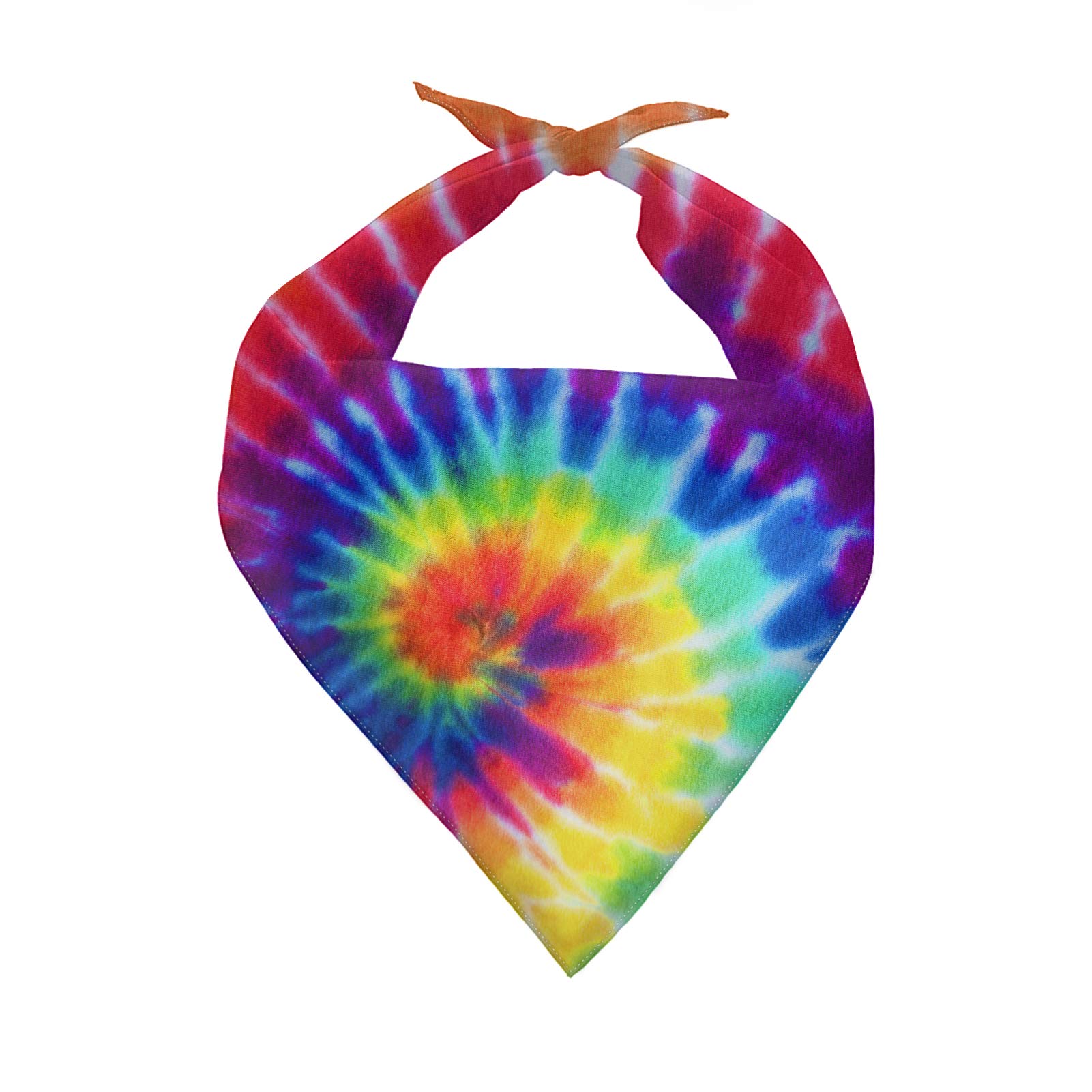 Howilath Dog Bandana - Tie-dye Rainbow Spiral Pet Kerchief & Scarf Accessories for Small to Large Dogs & Puppies