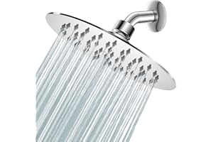 Uplayteck High Pressure Rain Shower Head 6” Rainfall Adjustable Fixed Showerhead with High Flow, Easy to Install and Clean, M