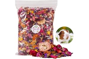 DZWLKJ Natural Flower & Herb for Hamster Bedding, 10.5OZ Soft Green Herbs Hamster Forage for Habitat Decor, Guinea Pig Bedding Odor Control for Bunny, Rabbit, Gerbil, Mouse or Other Small Animal