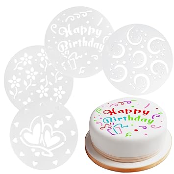 15cm Reusable Cake Decorating Stencils Set Of 4 Home Baking