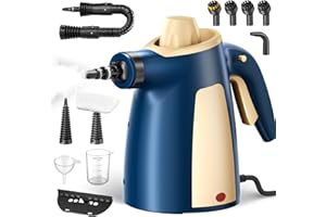 LIKZEST Steam Cleaner, Pressurized Handheld Multi-Surface Natural Steam Cleaner with 12 PCS Accessories & Safety Lock, 350ML Large Capacity, Steamer for Car, Home, Upholstery, Kitchen, Window, Grime and More