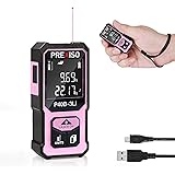 PREXISO Mini Laser Measure, 135Ft Rechargeable Laser Distance Meter with High Accuracy Multi-Measurement Units M/in/Ft, and P