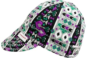 Comeaux Caps Aztec Print Reversible Welding Cap | 100% Cotton, Durable Work Hat for Men & Women