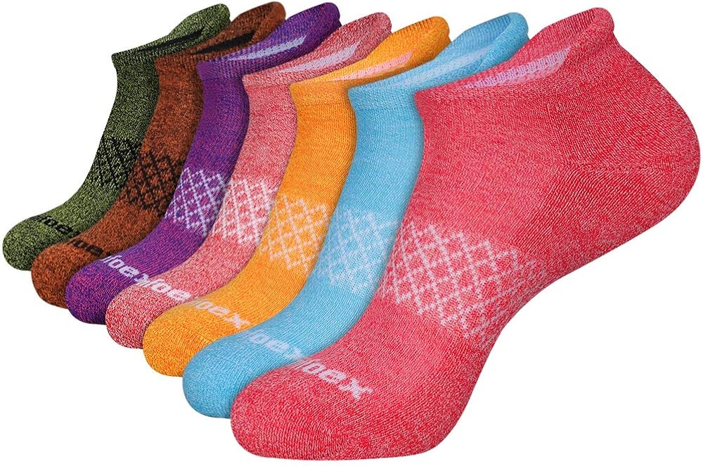 Comfoex Womens Ankle Socks 7-Pack Cushioned Athletic Running Socks with Tab: Clothing