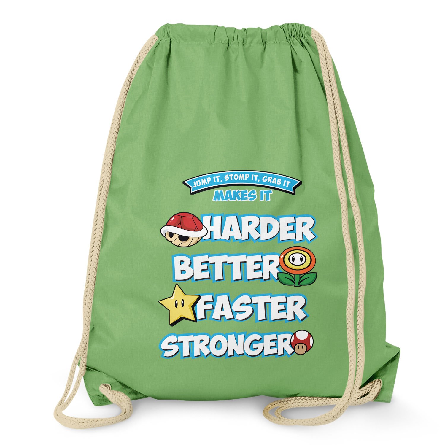 NERDO - Harder Better Faster Stronger Gym Bag, Light Green