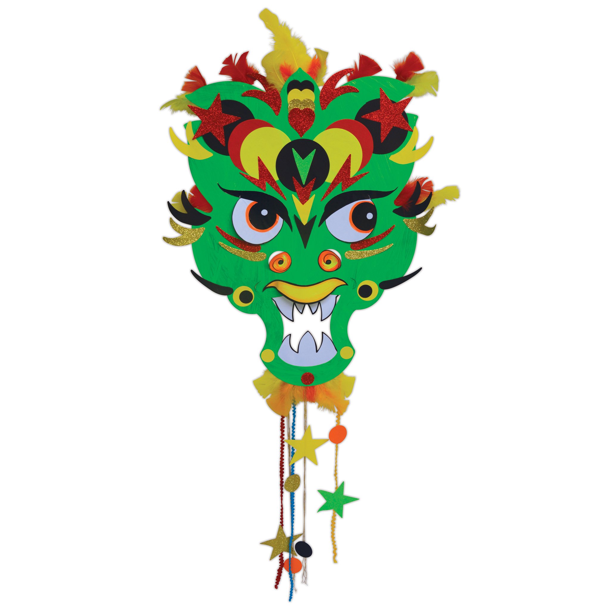 Springboard Chinese New Year Giant Dragon Mask Making Kit - Arts and Crafts for Kids w/ 3D Chinese Dragon Mask Templates - Kids Activity Packs - KS1 & KS2 Resources - 62 x 42 cm - 5-Pack - Multicolour