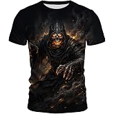 Skull Funny Graphic 3D T-Shirt Short Sleeve Crewneck Crew Neck Shirts for Men S-4XL