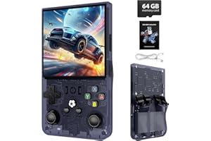 XISKT R36MAX Retro Handheld Game Console,64GB Open Source System Support 30+ Emulator Console,4.0 Inch IPS Screen Retro Gaming Console,4000mAh Battery,Portable Video Game Console for Christmas(Grey)