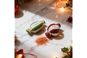 DIF DECO Christmas Candy Salt and Pepper Shakers Set, Cute Mini Salt Shakers, Xmas Hand-Painted Spice Containers for Holiday Compact Cooking, Travel, BBQ, Kitchen and Restaurant Decor