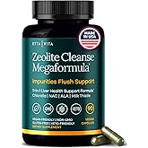 Liver Cleanse Detox & Repair - Zeolite Detox Supplement for Gut Health, Cognition & Natural Energy - Glutathione, NAC, Chlorella, Spirulina, ALA, Cilantro, Milk Thistle, Noni & Shilajit (Made in USA)