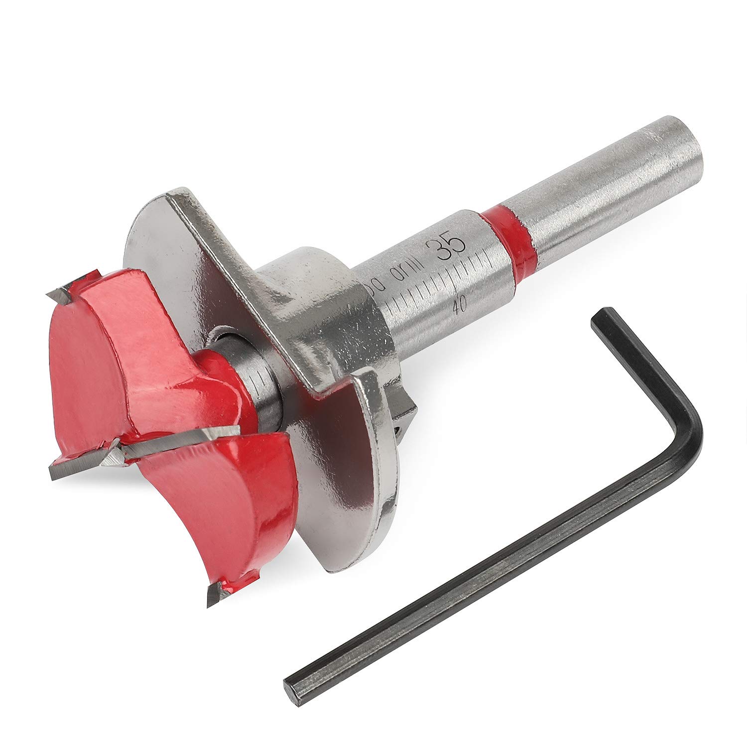 Forstner Drill Bit Tungsten Carbide Woodworking Hinge Hole Cutter with Depth Stop (35mm)