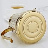 1.6L Stainless Steel Teapot with Infuser Gold Hammered Pour Spout view 7