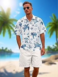 Hawaiian Shirts for Men Summer Beach Casual Short