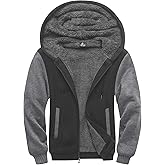 SCODI Hoodies for Men Heavyweight Fleece Sweatshirt - Full Zip Up Thick Sherpa Lined Hooded Jacket