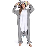 DELEY Unisex Elephant Costume Adult Onesie, One Piece Pajamas, Halloween Cosplay Costumes Homewear Jumpsuit