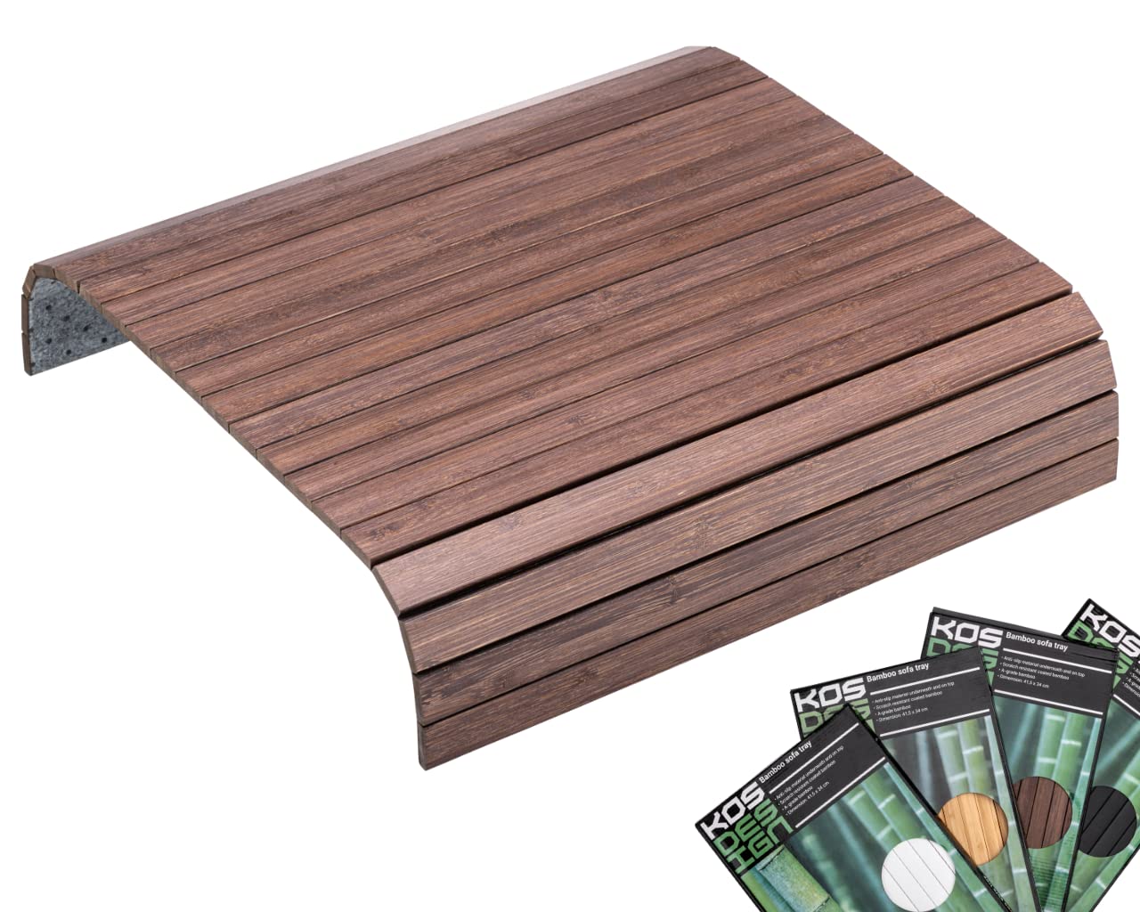 Bamboo Sofa Arm Tray – Anti-Slip, Flexible Sofa Arm Table for All Armrests – Durable Couch Tray with Elegant Design, Natural Color, Fits Any Interiors – Sofa Armrest Tray for Drinks