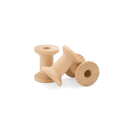 Large Unfinished Wooden Spools 2 X 1-3/8 - Pack of 12 - by Woodpeckers