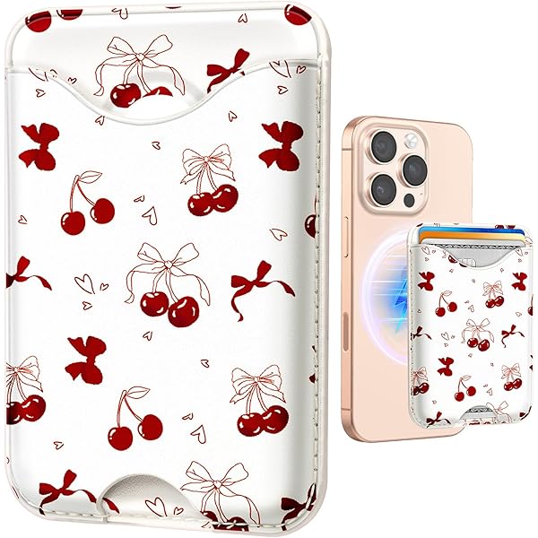 ZC Compatible With Magsafe Wallet Magnetic Card Holder - Dinosaur Phone Wallets For Women Teen Girls Cute Pattern Iphone 16 15 14 13 12 Series Slim Apple Mag Rf