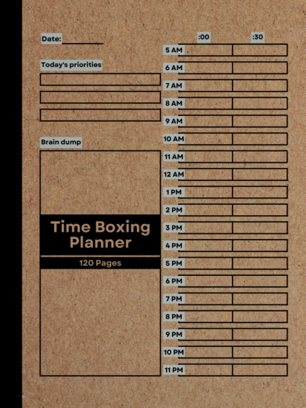 Time Boxing Planner: Undated Daily Time Block Planner, To-Do List, Time Management Notebook with 30 Minute Timeboxing Blocks