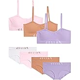 dELiA*s Girls Underwear Set - 7 Piece Soft Stretch Seamless Ribbed Training Bra and Hipster Panties (Sizes 7-16)