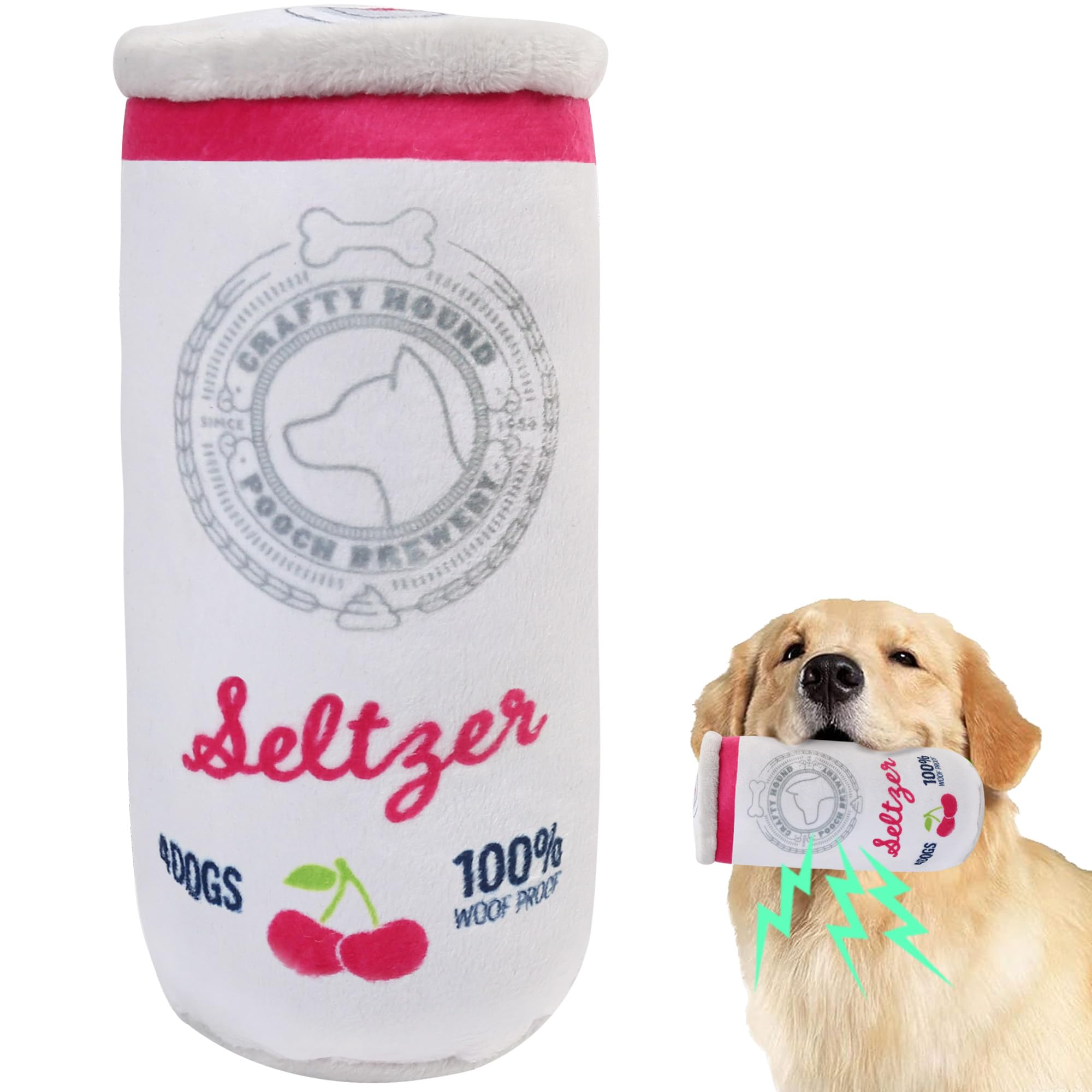 Photo 1 of Prime Pets Plush Dog Toy, Dog Squeaky Toys, Beer Pet Toy for Small Medium Large Dogs, Stuffed Puppy Chew Toys