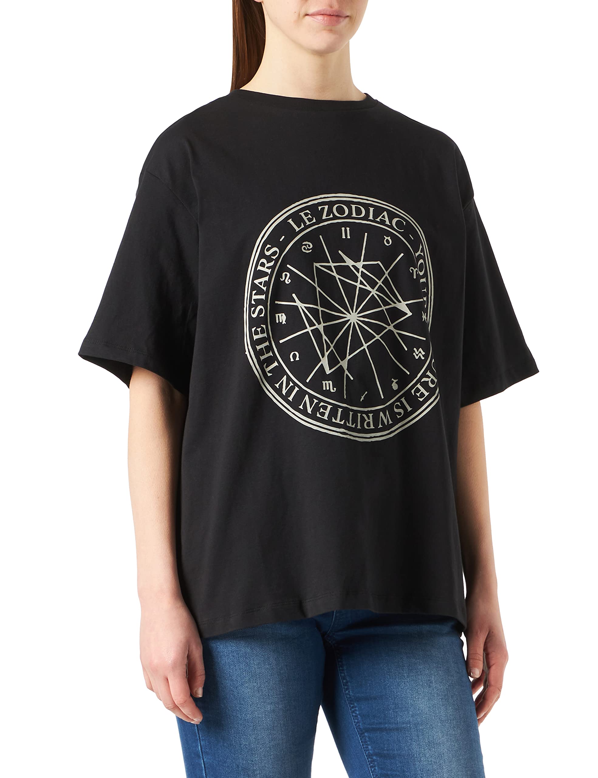 NA-KD zodiac tee, off black, Large