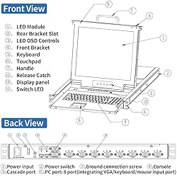 8-Port VGA Rack Mount KVM Console, 19" Rackmount