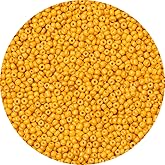 Yholin 5000pcs Dark Yellow Glass Seed Beads Bulk, Small Tiny Waist Spacer Beads for Bracelet, Necklace Jewelry Making, DIY Craft Projects(3mm 8/0)
